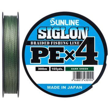 Шнур Sunline Siglon PE х4 300m (темно-зелений) #1.0/0.171mm 16lb/7.7kg 1400852002 фото
