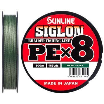 Шнур Sunline Siglon PE х8 300m (темно-зелений) #0.6/0.132mm 10lb/4.5kg 1400852096 фото